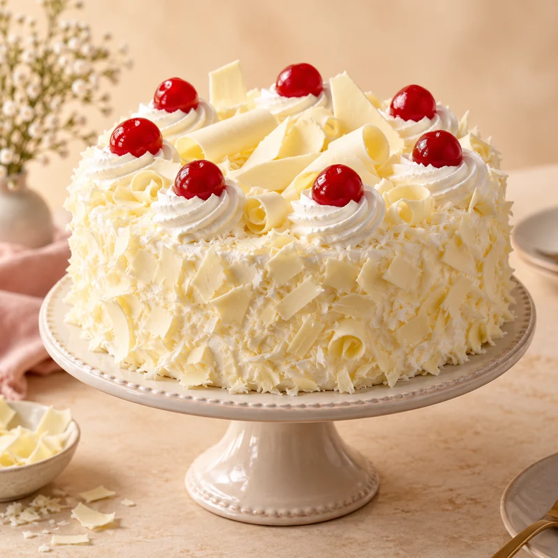 Cake design inspiration for White Forest Cake
